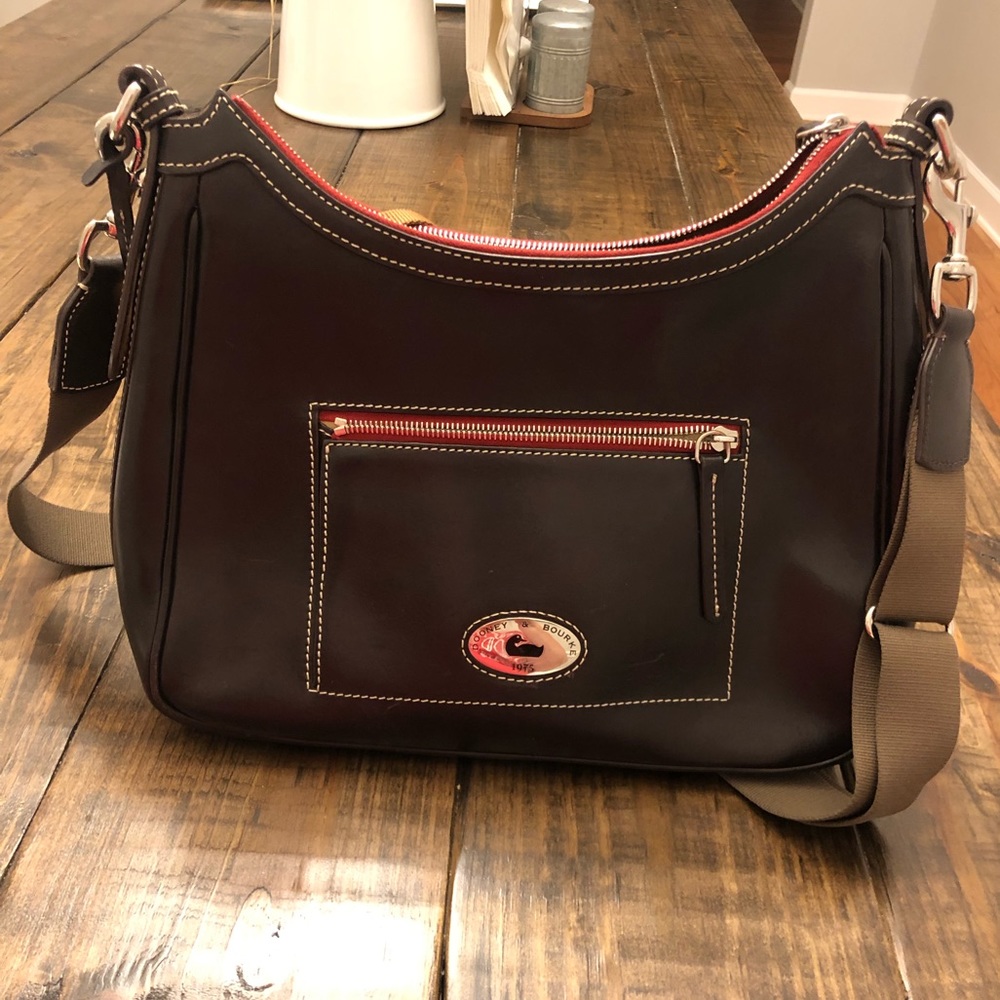 RARE Dooney & Bourke Brown Leather Zipper  Bag